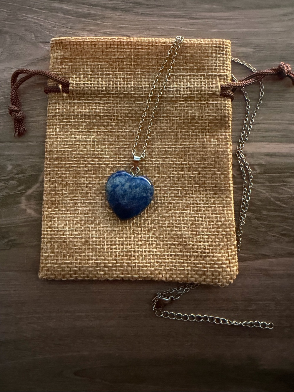 Lapis Lazuli Heart Necklace Lapis Pendant Crystal Heart Necklace Lapis Necklace